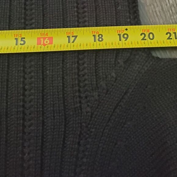 Carve Designs Black Wool Zip Up Cardigan Sweater Beaded Embellished - Picture 10 of 10